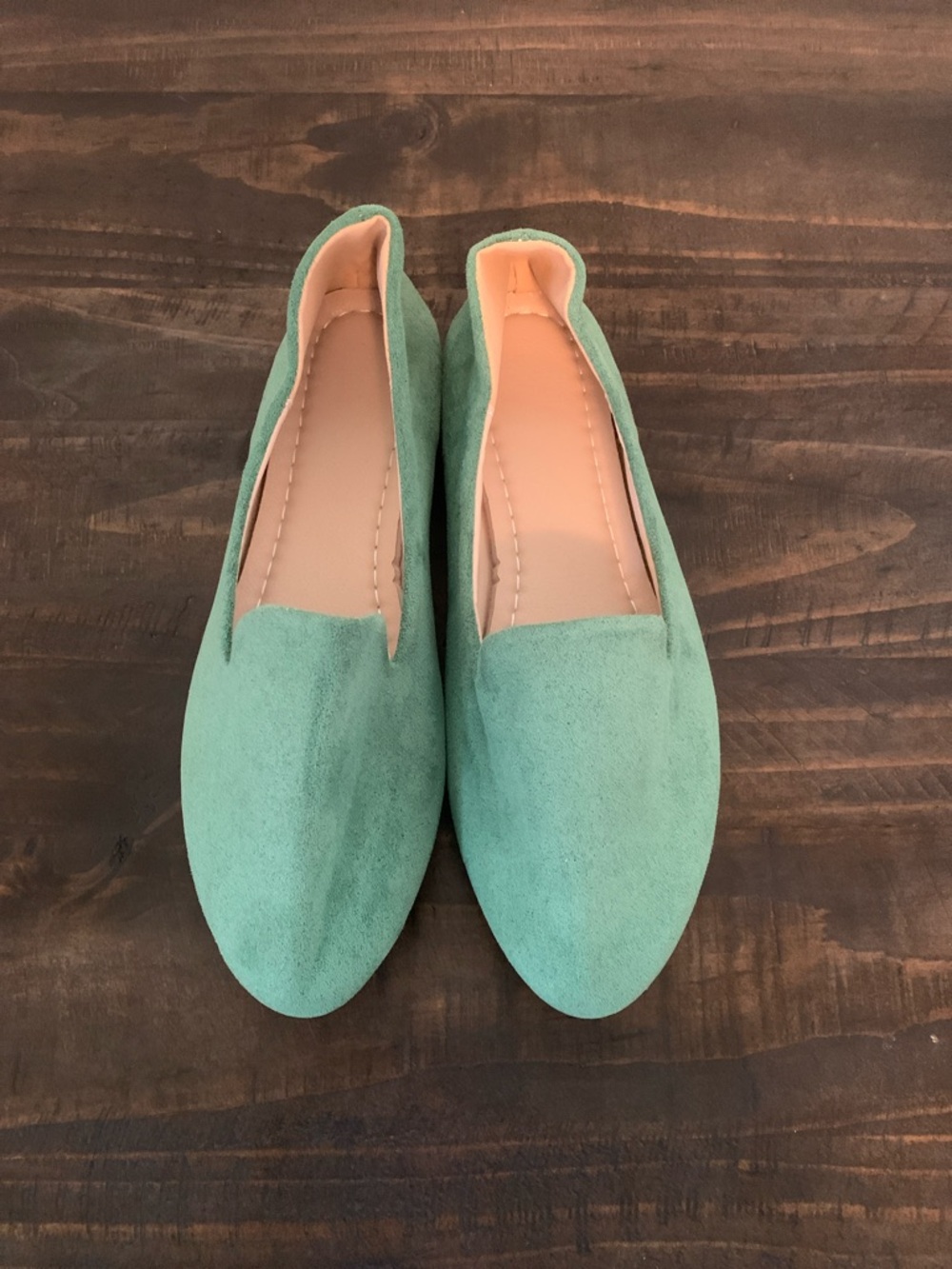 Women’s Green Suede Slip-On Flats